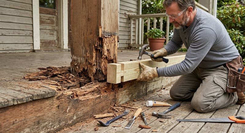 Deck Joist Rot Repair