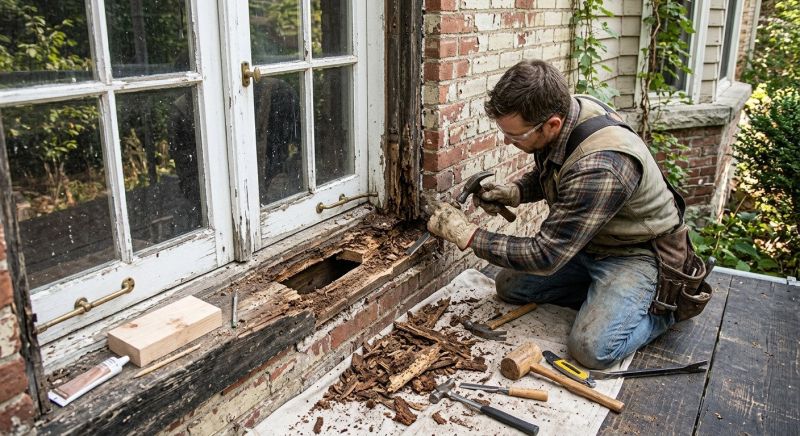 Door Frame Wood Rot Repair