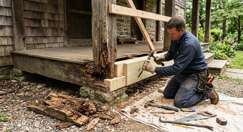 Rotted Deck Joist Replacement