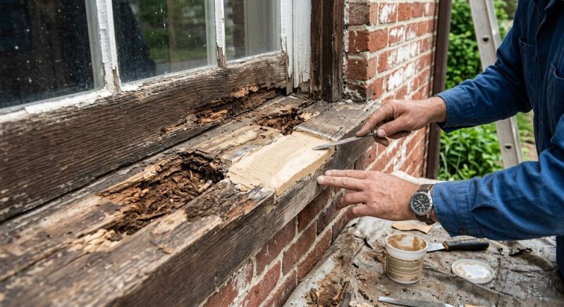 Window Frame Wood Rot Repair